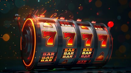 A slot machine displaying a winning combination