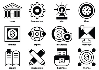 Fototapeta premium A set of icons that represent various financial concepts