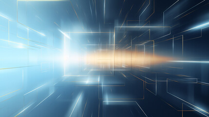 Obraz premium abstract gold light glow blue square line Futuristic Mordan background. blue line background.