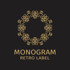 Decorative hand drawn monogram