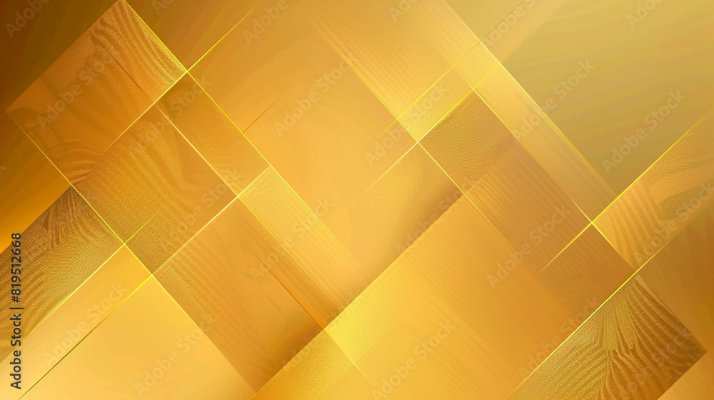 Poster abstract minimal geometric, gold square shape on gold space background. abstract background with lin