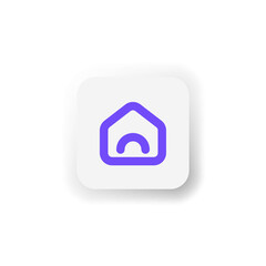 Neumorphic UI icon with bold outline style. Purple icon for web, apps, mobile, business