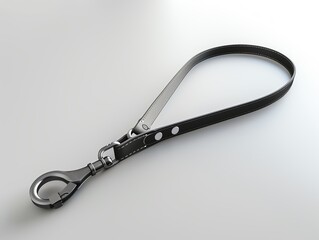 A dog leash with a retractable feature, 3D render, sleek design, ergonomic handle