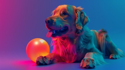 A dog toy with a glowing feature, 3D render, engaging design, durable materials