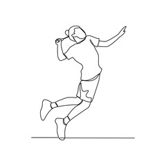 One continuous line drawing of Badminton sports vector illustration. Badminton sports design in simple linear continuous style vector concept. Sports themes design for your asset design illustration.