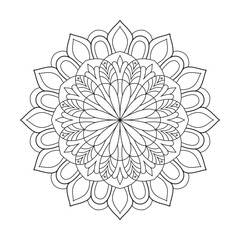 Black and white mandala background design coloring book page