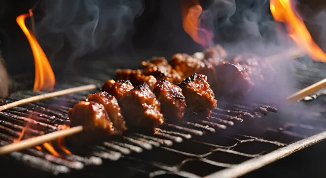 Indonesian Pork Satay with a Creamy Peanut Dressing
