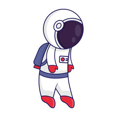 Cute cartoon illustration of astronaut.