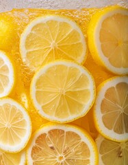 slice of lemon in soda