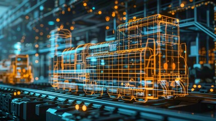 Digital twin concept showing virtual replicas of physical assets