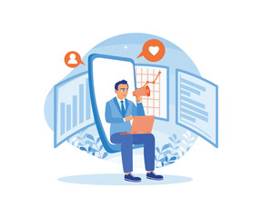 Employers provide employment information. Affiliate partnerships make money. Job referral concept. Flat vector illustration.