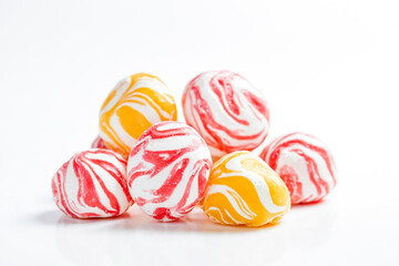 Fototapeta premium Red and Yellow Swirled Hard Candies