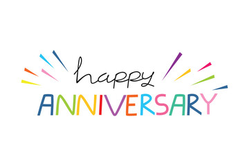 happy anniversary calligraphy design. luxury celebrating text.