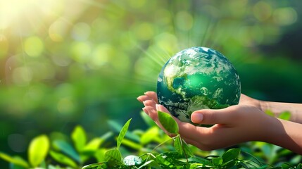 Nurturing the Future:Hands Holding the World in a Sustainable Vision