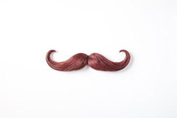Brown Mustache on White Background