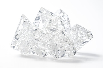 Obraz premium Close Up of Sparkling Crystal on White Background