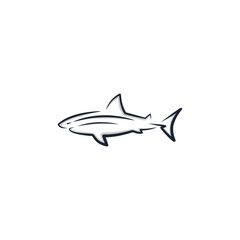 Shark logo template with styles line. In white background, suitable for your design need, logo, illustration, animation, etc.