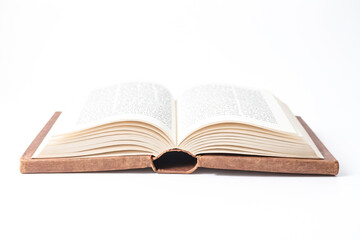Open Book on White Background