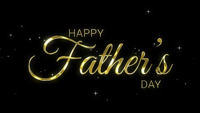 happy father's day animated gold father's day lettering handwritten background 4k father's day greetings