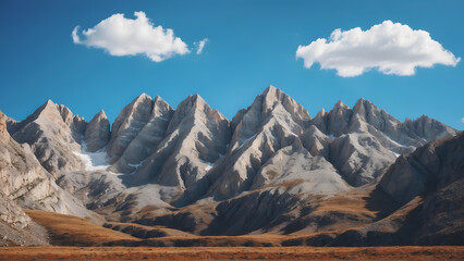 Mountains against blue sky 