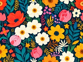 Floral Symphony: A Vibrant Vector flower