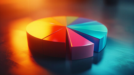 Fototapeta premium A pie chart with market share not exceeding 75 copy space, marketing, futuristic, double exposure, office