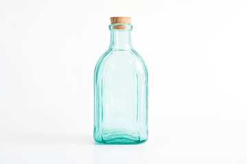 Obraz premium Empty Glass Bottle With Cork Stopper