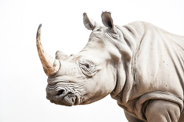 Closeup of a White Rhinoceros Head
