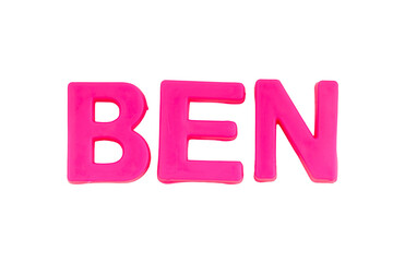 Pink Letters BEN isolate no white background.png