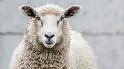 Fototapeta premium Close-up of a Sheep in a Field
