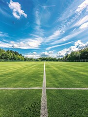 Obraz premium football field and blue sky