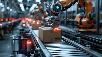 Obraz premium A robotic_arm_working_in_a_factory