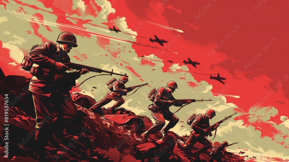 Wall mural D-Day: Commemorating the Historic Normandy Invasion and Its Impact on World War II