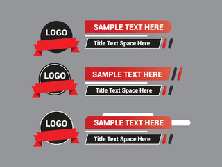 Vector Lower Third for Television News Bar Design Template, Lower Third News and Video Bars Set