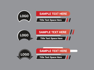 Vector Lower Third for Television News Bar Design Template, Lower Third News and Video Bars Set