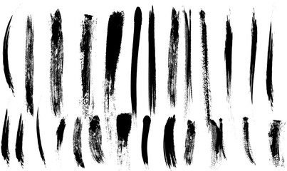 Set of Hand Drawn Grunge Brush Smears, Hand Drawn Grunge Brush vector, Black vector brush strokes collection. Black paint spots vector, Flat Paint Brush Thin Lines & Background Mix High Detail Abstrac