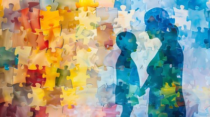 Embracing World Autism Awareness: Adult and Child Symbolizing Support and Understanding