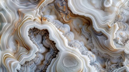 A delicate and intricate close-up of a swirling marble pattern, with delicate textures and subtle color variations.