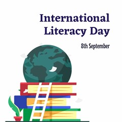 International Literacy Day White Background 8th September 