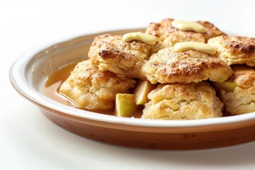 Gooey Apple Cider Cobbler with Flaky Biscuit Topping