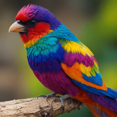 Obraz premium Bright exotic bird in a tropical garden, sunlight