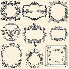 Obraz premium Vintage background with decorative frame vector image