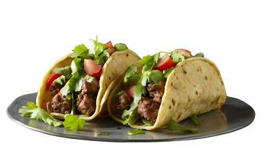 meatloaf tacos with pineapples on transparent white background, PNG image, lime, cilantro, best selling, stock images, stock photos	