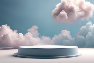 A bright circle surrounds the base of the podium. This simple is ideal for product presentations, award ceremonies, and marketing campaigns.