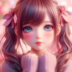 Fototapeta premium Securing diversity, including girls with animation-like visuals and game characters