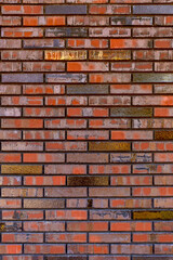 Old red brick wall. Abstract interior background.
