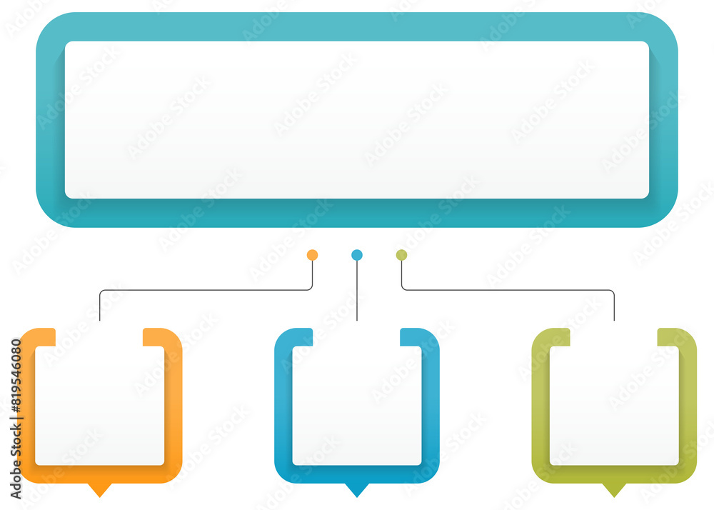 Poster infographic template with place for main title and 3 steps or options, workflow, process chart