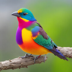 Fototapeta premium Bright exotic bird in a tropical garden, sunlight