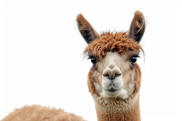 Mystic portrait of Alpaca, copy space on right side, 