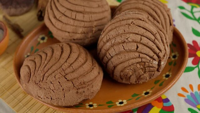 Chocolate conchas, mexican sweet bread